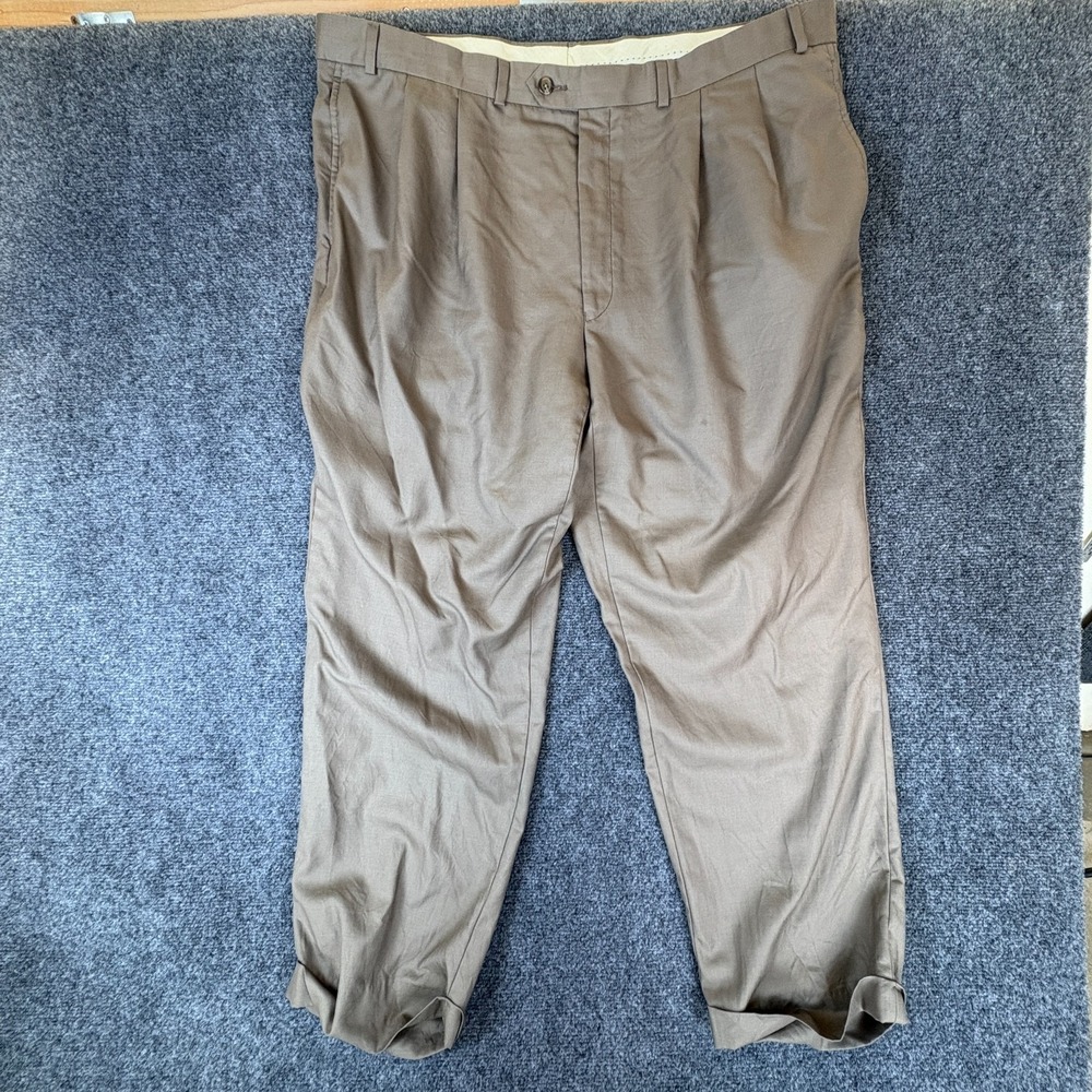 Lauren Ralph Lauren Dress‎ Pants Mens 40x27 Brown Wool Pleated Front Business
